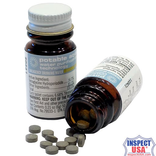 Potable Aqua Water Purification Tablets (D2304F) with PA Plus