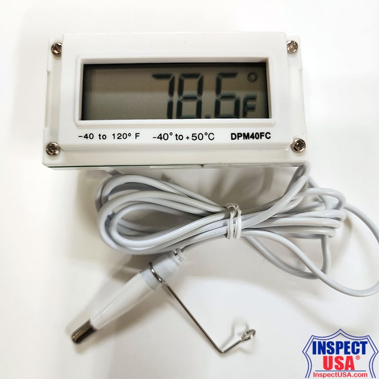 Panel Meter Thermometer -40° to 122°F (DPM40FC) WHITE w/Probe