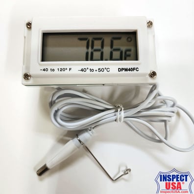 Panel Meter Thermometer -40° to 122°F (DPM40FC) WHITE w/Probe