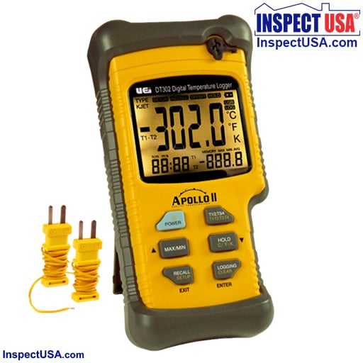 Data Logger Dual Input UEI Thermometer (DT302) -328° to 2498°F