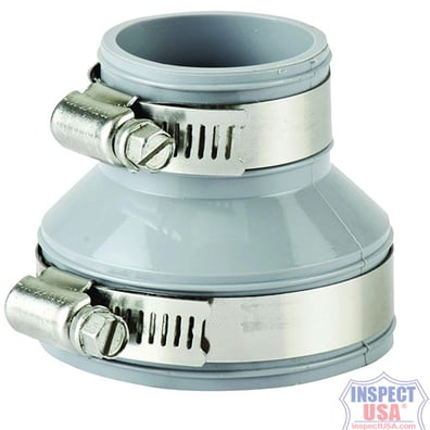 Flexible Coupling 1.25"x2" GRAY Fernco (DTC-215) with SS Clamps