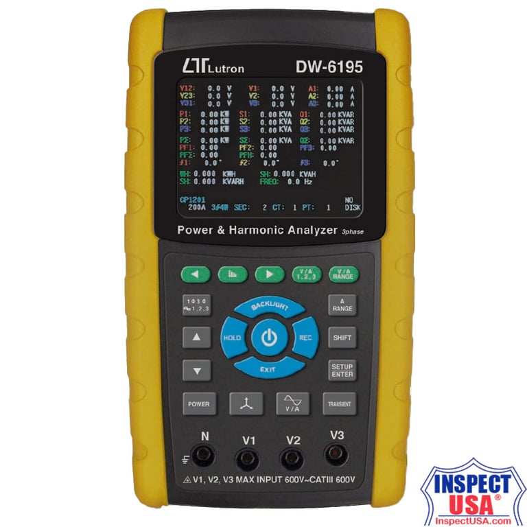 Lutron 3 Phase Power Analyzer (DW-6195) Harmonic Measurements