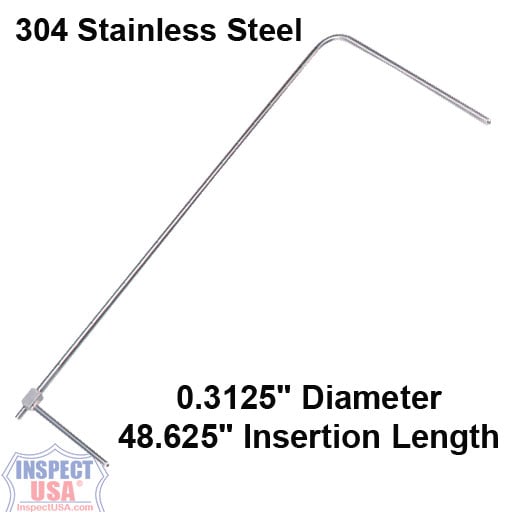 Dwyer 160-48 SS Pitot Tube, 0.3125" Diameter x 48.625" Length