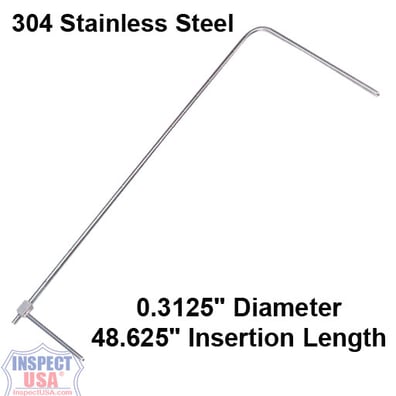 Dwyer 160-48 SS Pitot Tube, 0.3125" Diameter x 48.625" Length