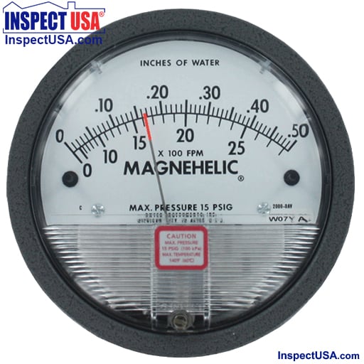 Dwyer Magnehelic Manometer (2000-0) 0-0.5"WC High Resolution