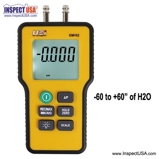 Dual Port Manometer 60 Inches WC (EM152) with Case