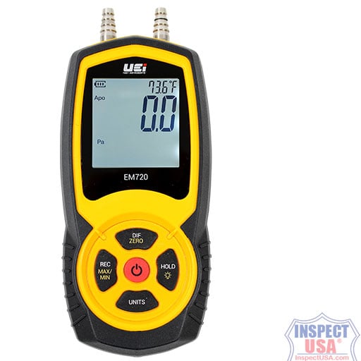 Digital Manometer 80" WC Dual Port (EM720) Ruggedized