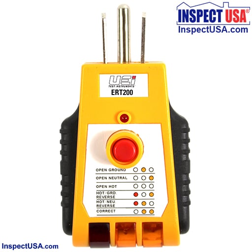 Receptacle Tester GFCI/GFI 110vAC Ground Fault (ERT200) 3 LEDs