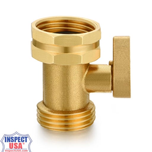 Shut Off Connector Brass (FC3434) 3/4" Male/Female Garden Hose Thread