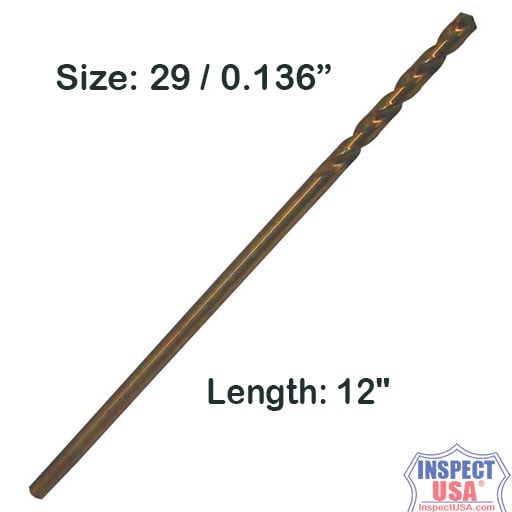 Drill America #29 x 12" Cobalt (GLBCOX1229) Aircraft Extension Drill Bit