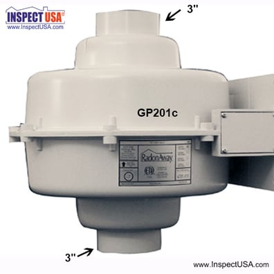 RadonAway Series C 3" Radon Fan (GP201c) Inline VOC Mitigation