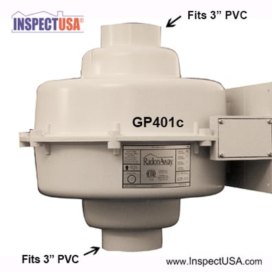 RadonAway Series C 3" Radon Fan (GP401c) Inline VOC Mitigation