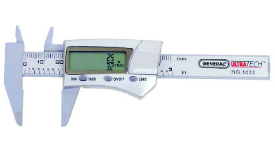 Digital Caliper 0-3" Carbon Fiber (1433) In, Outside, Step & Depth