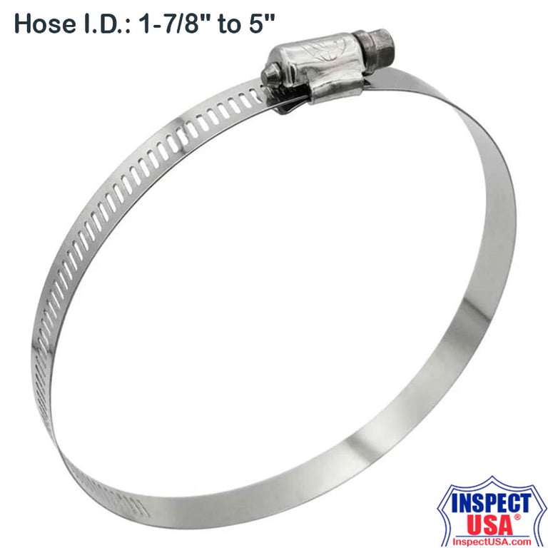 Stainless Steel Worm Gear Hose Clamp #72 (HSS72) 1-7/8" to 5" Diameter