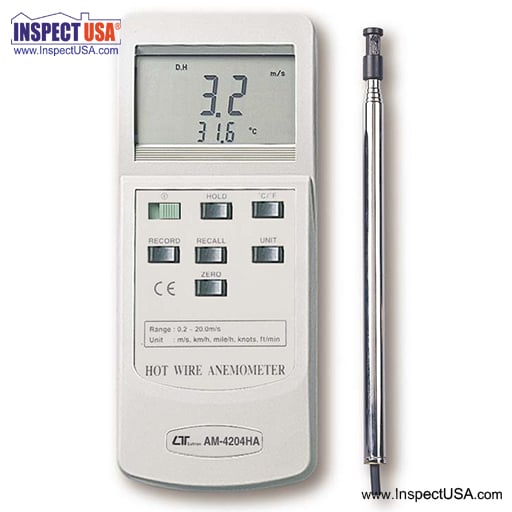 Lutron Thermal Anemometer 40-3940 FPM (AM-4204HA) Air Speed & Temp