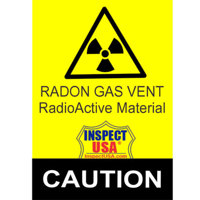 System Labels: Caution Radon Vent (LABEL-RNGV) 8 Labels 3.4"x2.3"