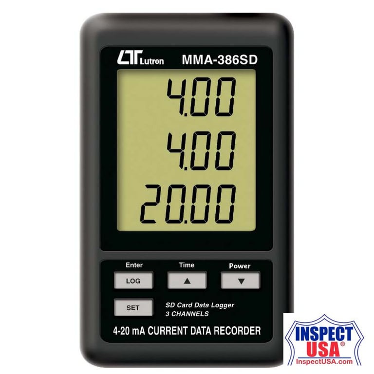 Lutron 3 Channels 4-20 Ma Current Recorder (MMA-386SD)