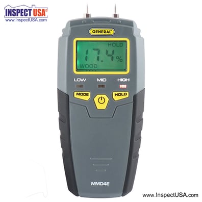 General Tools Digital Moisture Meter 5-50% (MMD4E) Pin Type