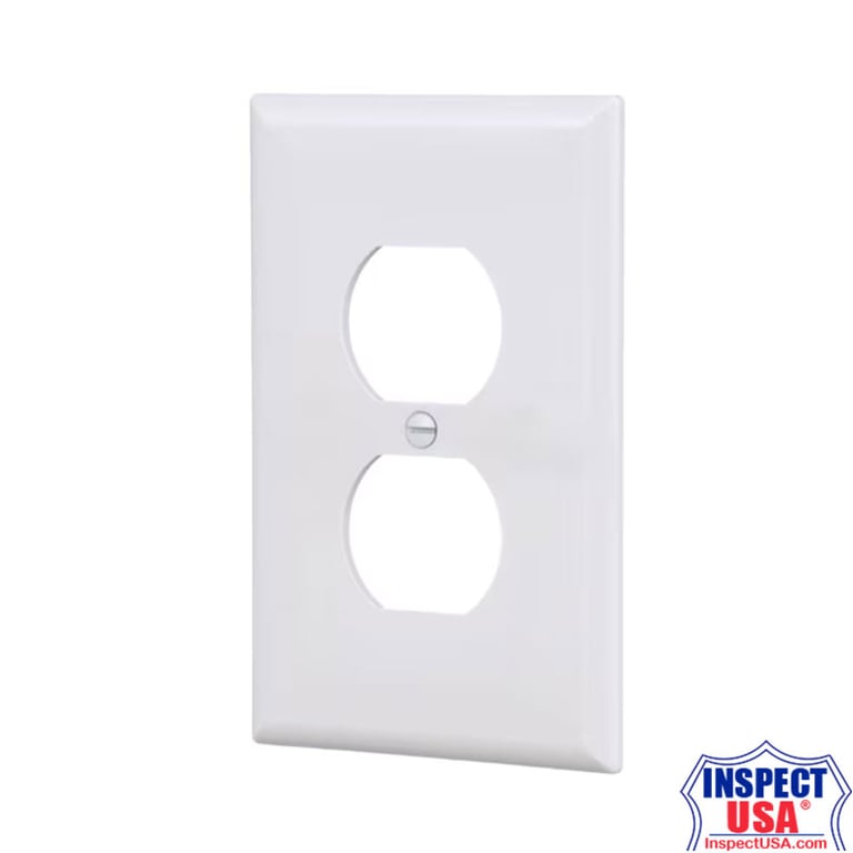 White Single Gang Duplex Wallplate (PJ8W-FLW) Midsize