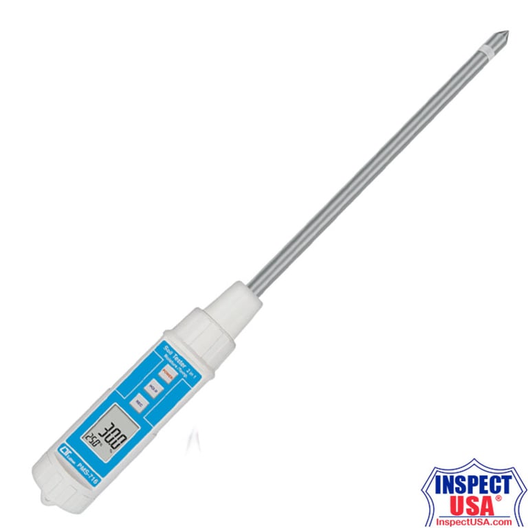 Compost & Soil Moisture Temperature Meter (PMS-716) 7.8" SS Probe