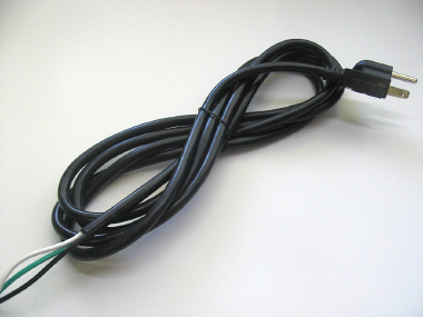 Power Cord 72" With Ground (PC72-BK) 18 Gauge Black