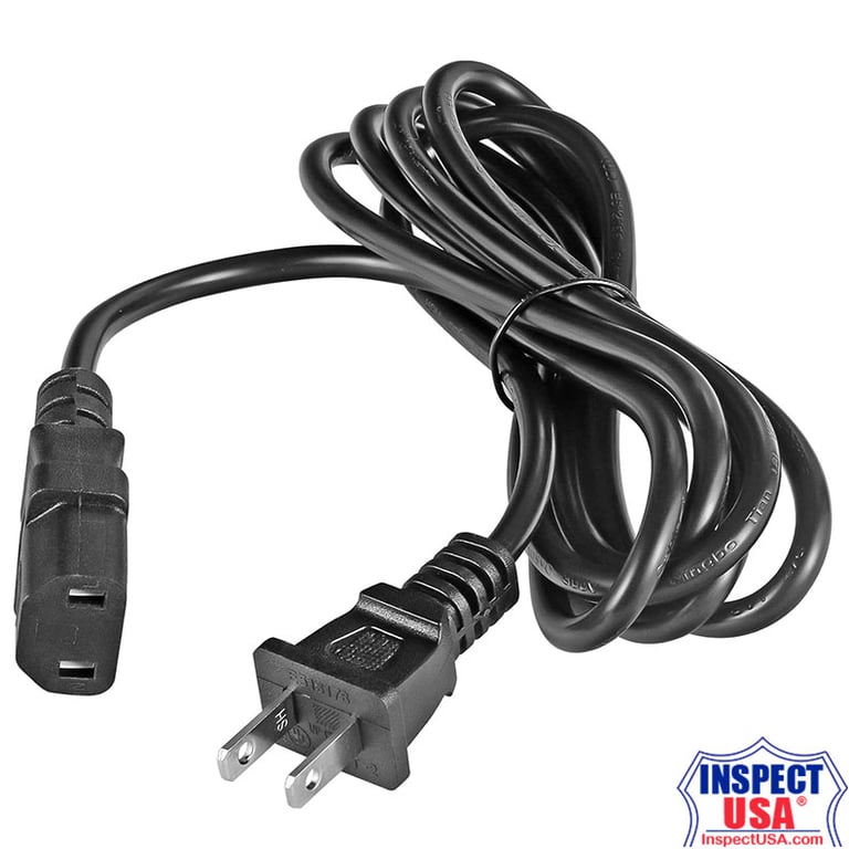 Power Cord 72" 18 Gauge Black (PXNG-101BK) 2 Prong Plug