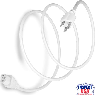 Power Cord 72" With Ground (PXT-101WH) 18 Gauge White