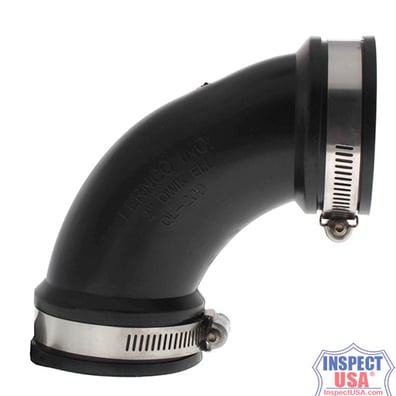 Qwik ELL 2" Fernco Flexible Elbow (QL-200) with Stainless Steel Clamps