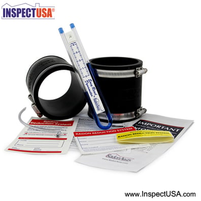 Flex Radon System Install Kit 3x3 BLACK (28006) with Manometer