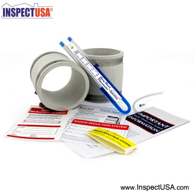 Flex Radon System Install Kit 3x3 WHITE (28011) with Manometer