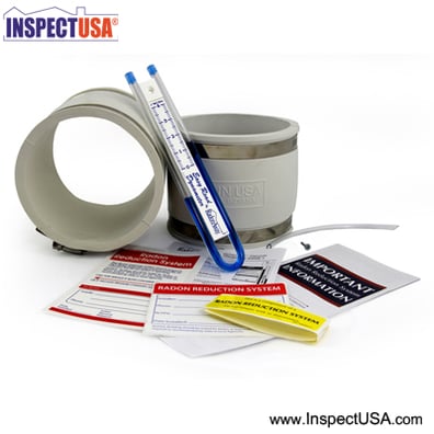 Flex Radon System Install Kit 4x4 WHITE (28036) with Manometer