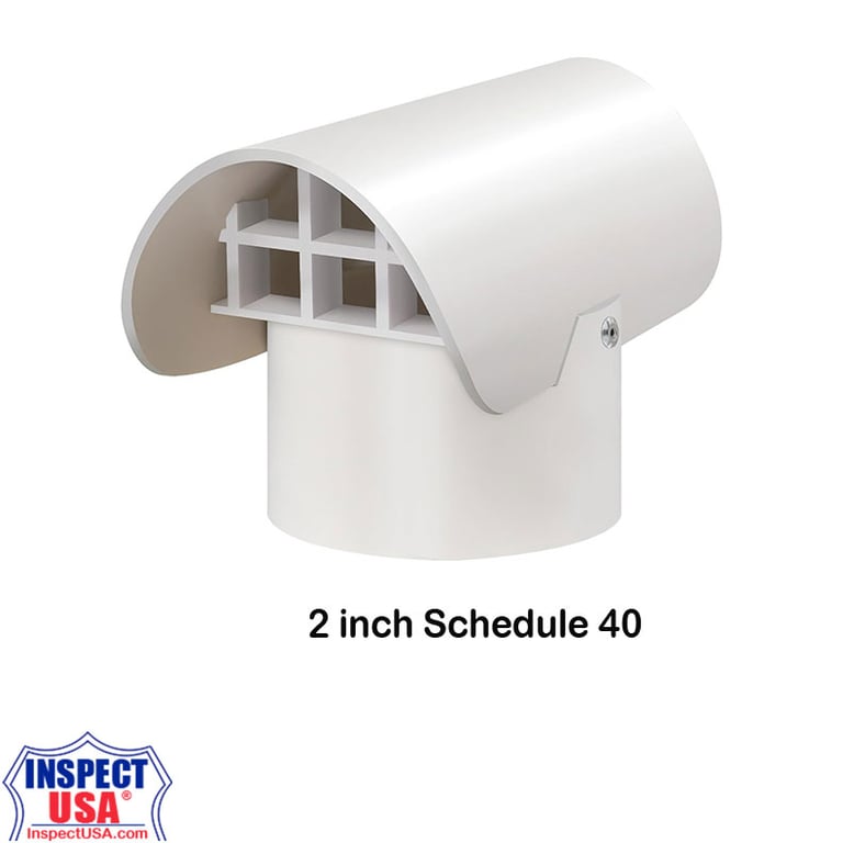 Roof & Wall Vent Cap 2" PVC White (RCW2) Fits SCH40 Pipe