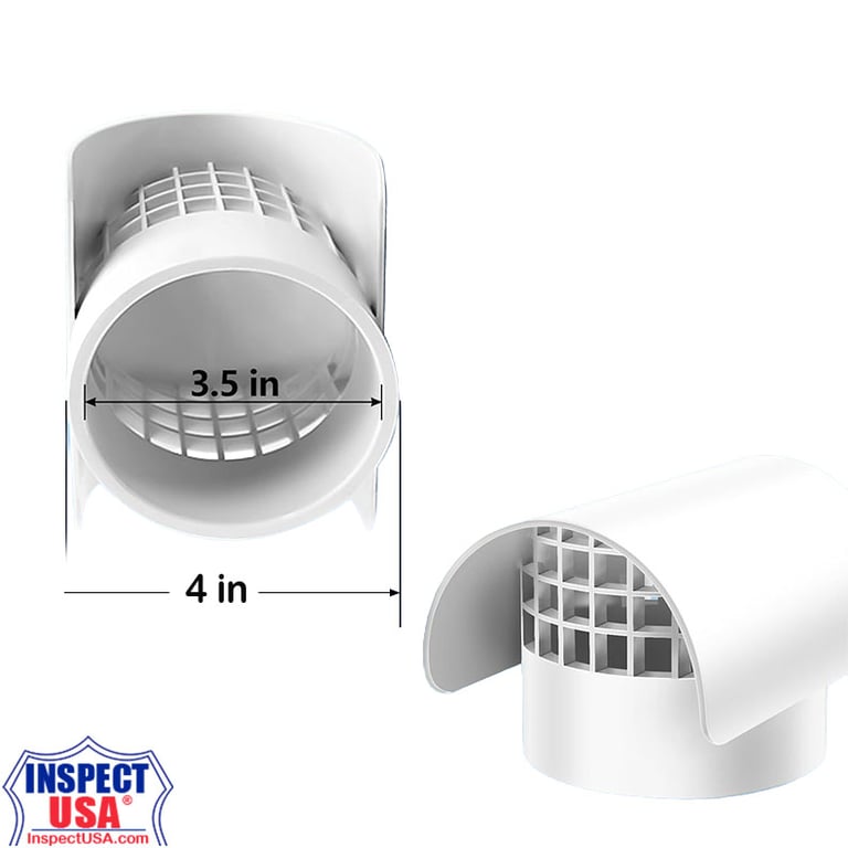 Roof & Wall Vent Cap 3" PVC White (RCW3) Fits SCH40 Pipe