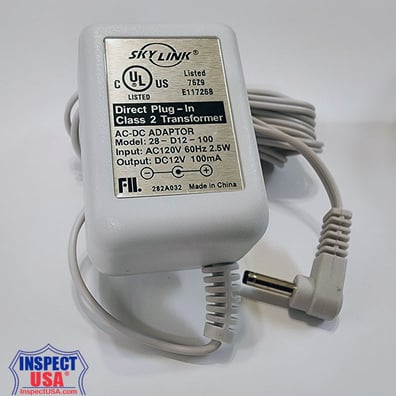 DC Power Supply 12vDC 100mA (SKY-DC) WHITE with 6' Cord
