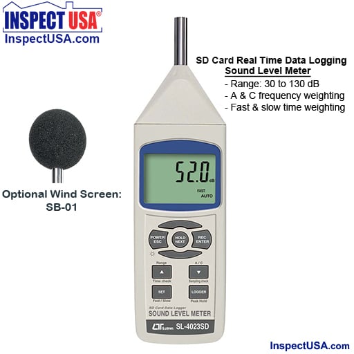 Lutron Sound Level Meter 30-130dB (SL-4023SD) Datalogging. Class 2
