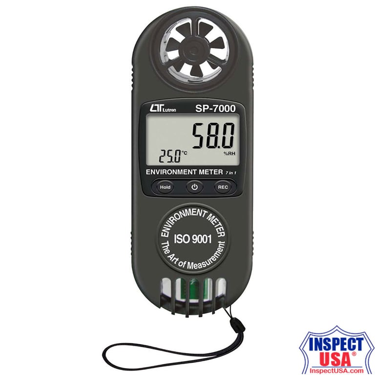 7-in-1 Heat Index, Dewpoint, Wet Bulb (SP-7000) Air Speed, Temp, RH