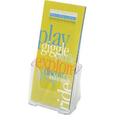 Staples Tri-Fold Clear Brochure Stand (474445)