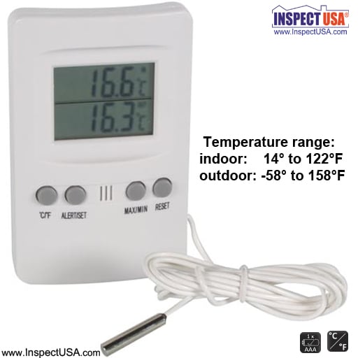 2 Zone Indoor Outdoor Thermometer (TA20) with Remote Sensor