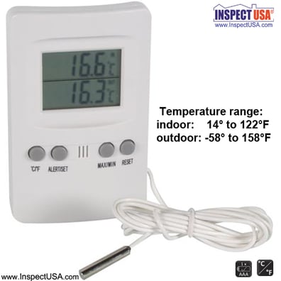2 Zone Indoor Outdoor Thermometer (TA20) with Remote Sensor
