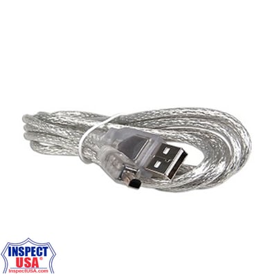 USB-2.0-A to USB Mini-B (5-pin) 80" Cable Clear/Silver