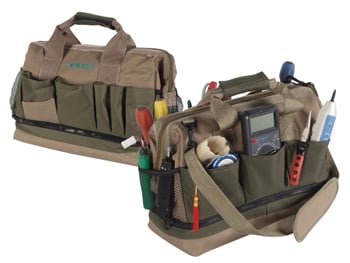 Tool Bag Rugged Nylon 15" x 7.5" x 12" (VTBAG2) Tan & Green