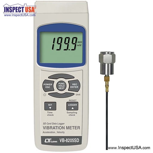 Lutron Acceleration/Velocity/Vibration Meter (VB-8205SD) with Data Logging