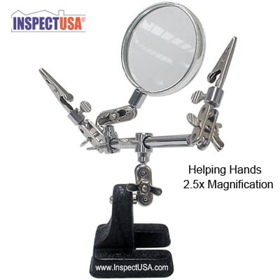Helping Hands Workstation Magnifier 2.5x (VTHHN) with Alligator Clamps