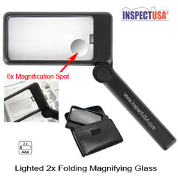 Folding Lighted Magnifying Glass (VTMG10) with Dual Magnification