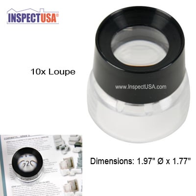 Eye Loupe 10x Magnifying Glass (VTMG12) Non-Conductive Frame