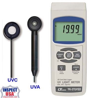 UVC & UVA Ultra-Violet Light Meter (YK-37UVSD) DataLogging