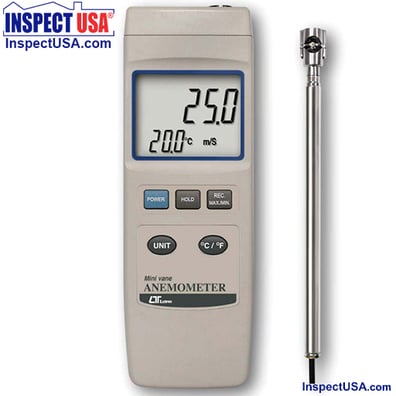 13mm Mini-Vane Thermo-Anemometer (YK-80AS) 160-2358 FPM
