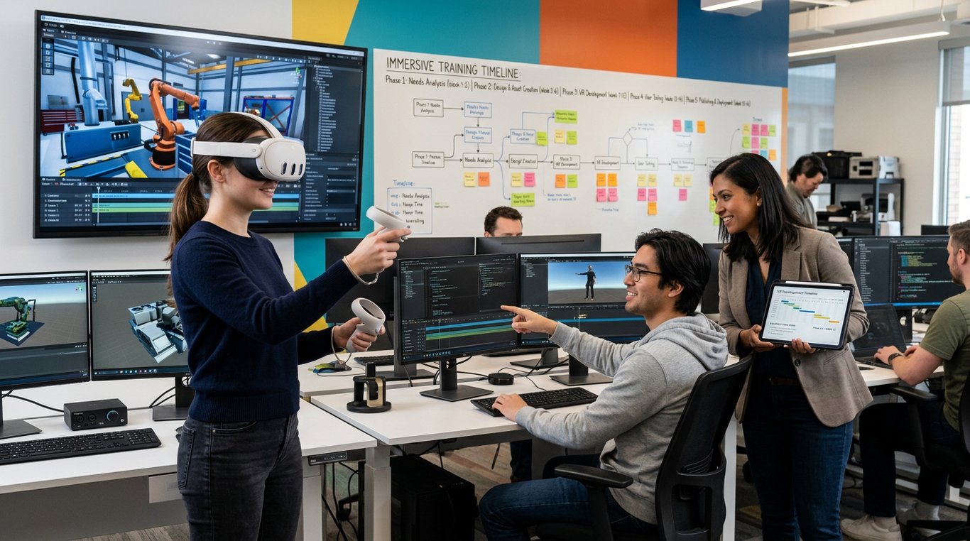 how long does it take to build and publish a new immersive training scenario using a no-co