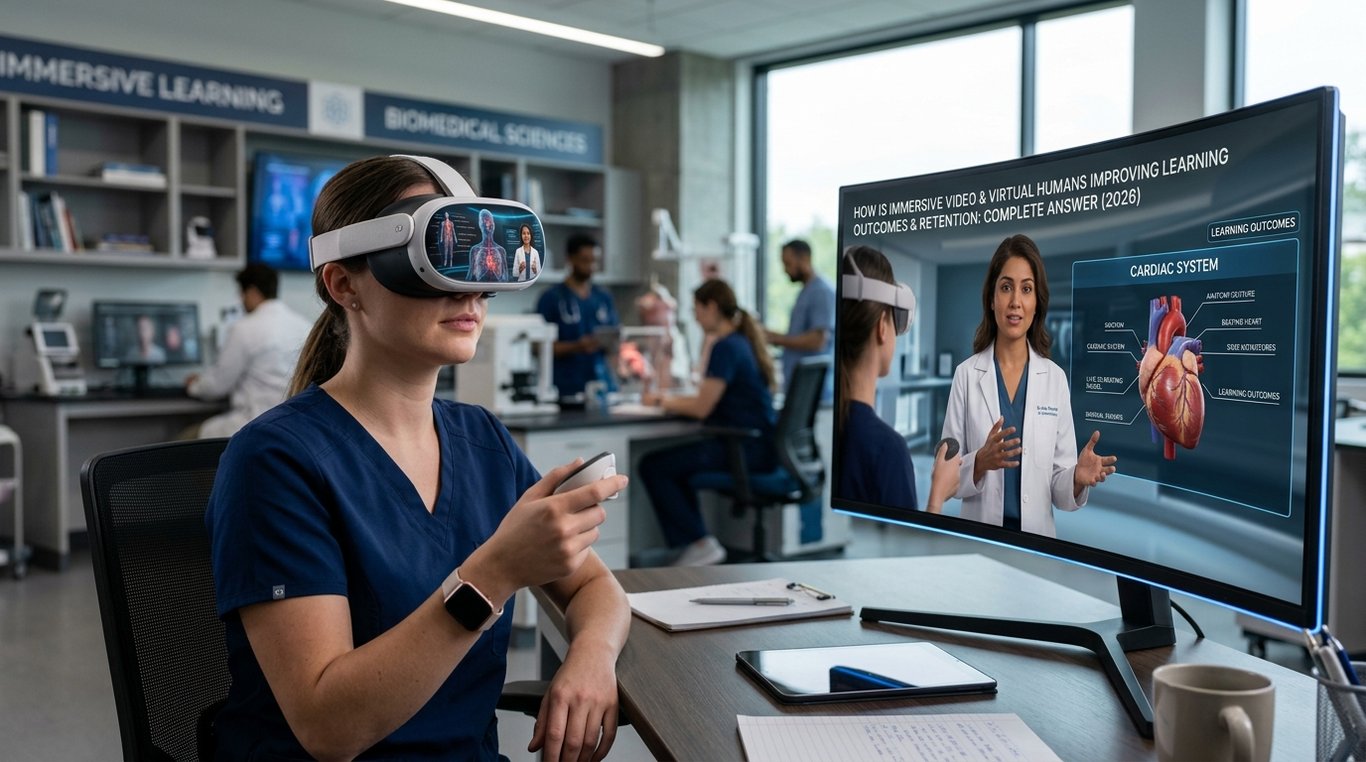 how is immersive video used alongside virtual humans to improve learning outcomes and rete