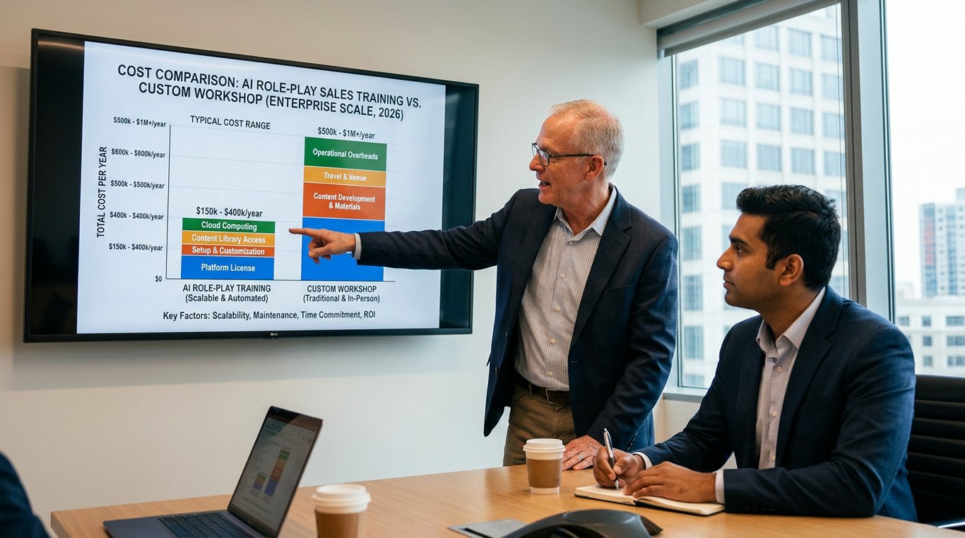 how much does it typically cost to deploy ai role-play sales training at enterprise scale 